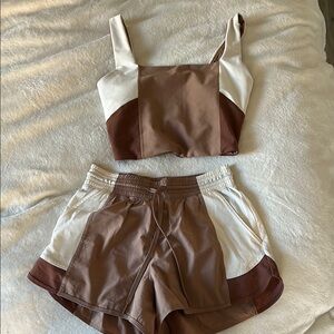 YPB Colorblock Crop Top and Shorts Set
